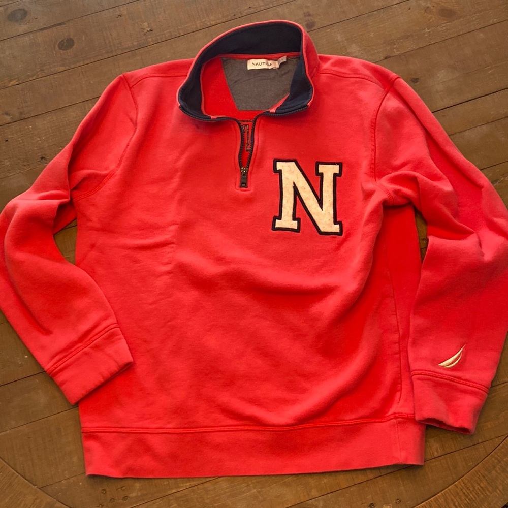 Mens nautica quarter zip sweatshirt size L